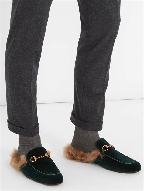 furry gucci loafers|gucci fur loafer.